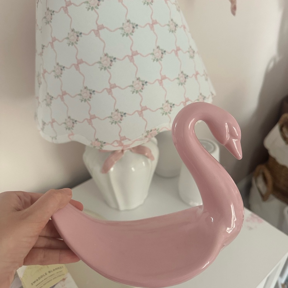 Vintage Pink Swan Trinket Dish